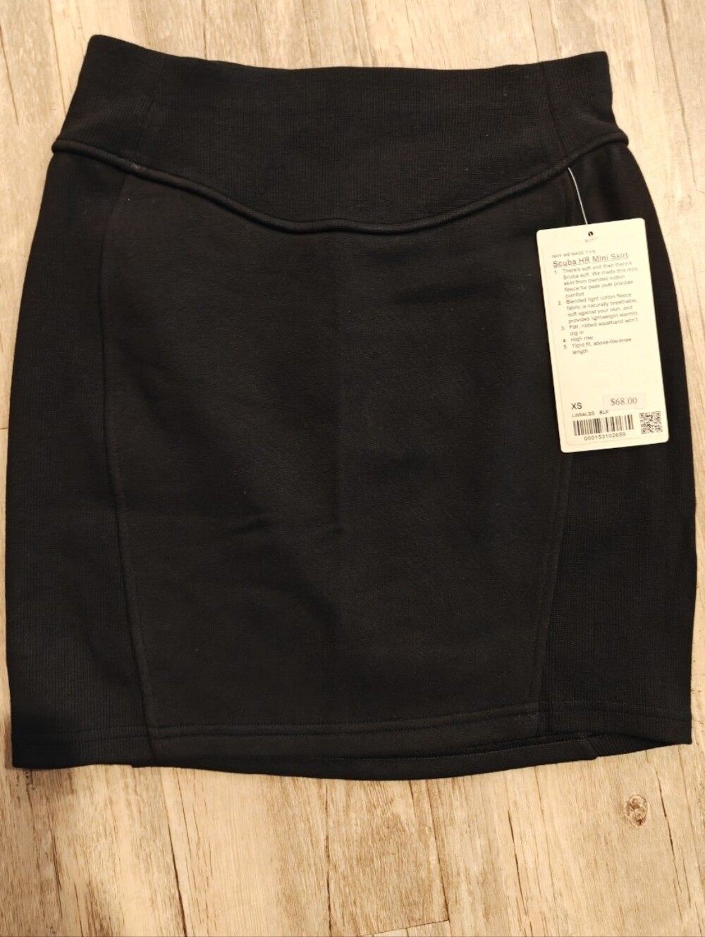 Lululemon Black Scuba HR Mini Skirt XS Size 2 NWT